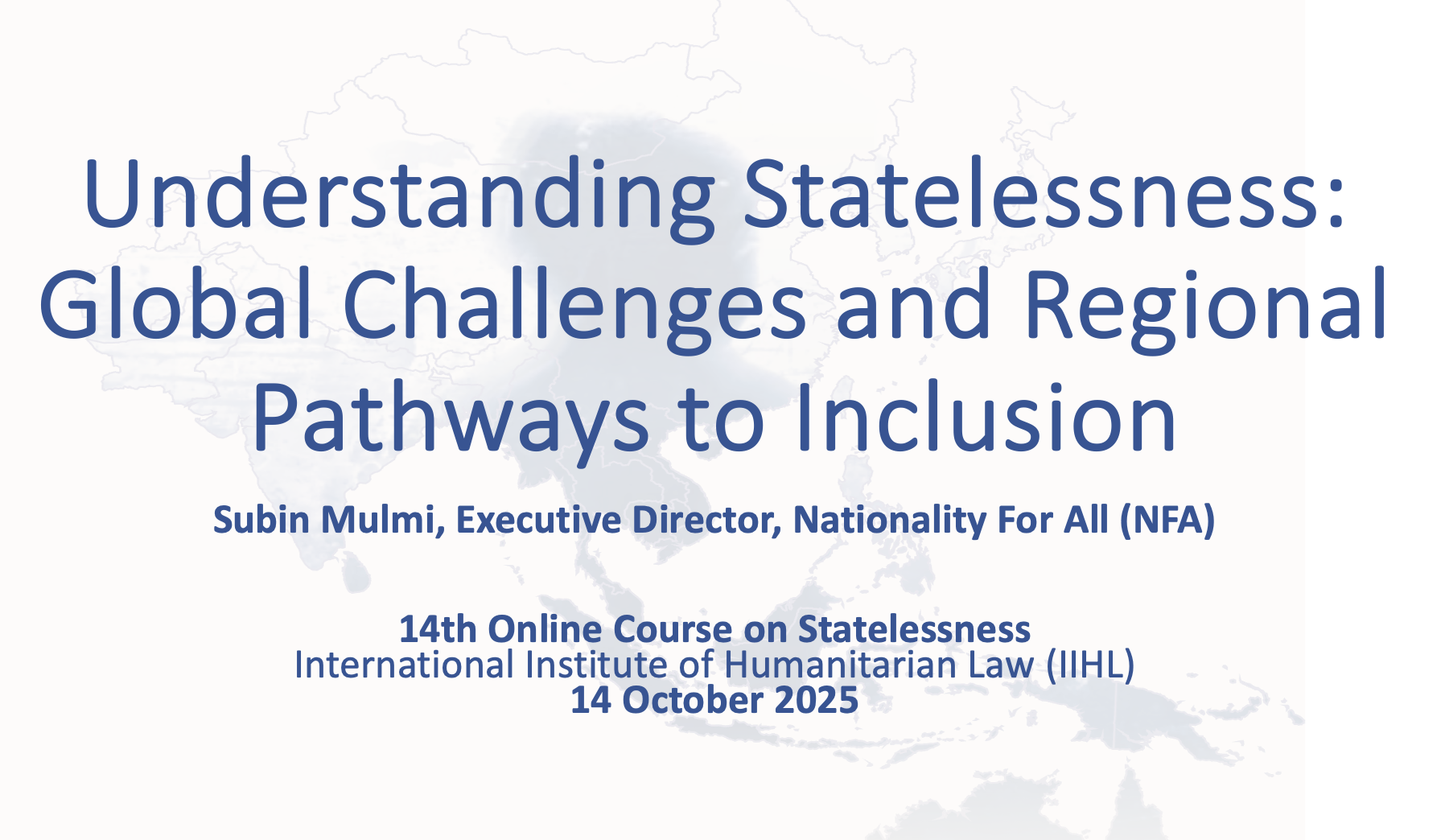 NFA’s Executive Director Delivers Keynote Address at the 14th Online Course on Statelessness
